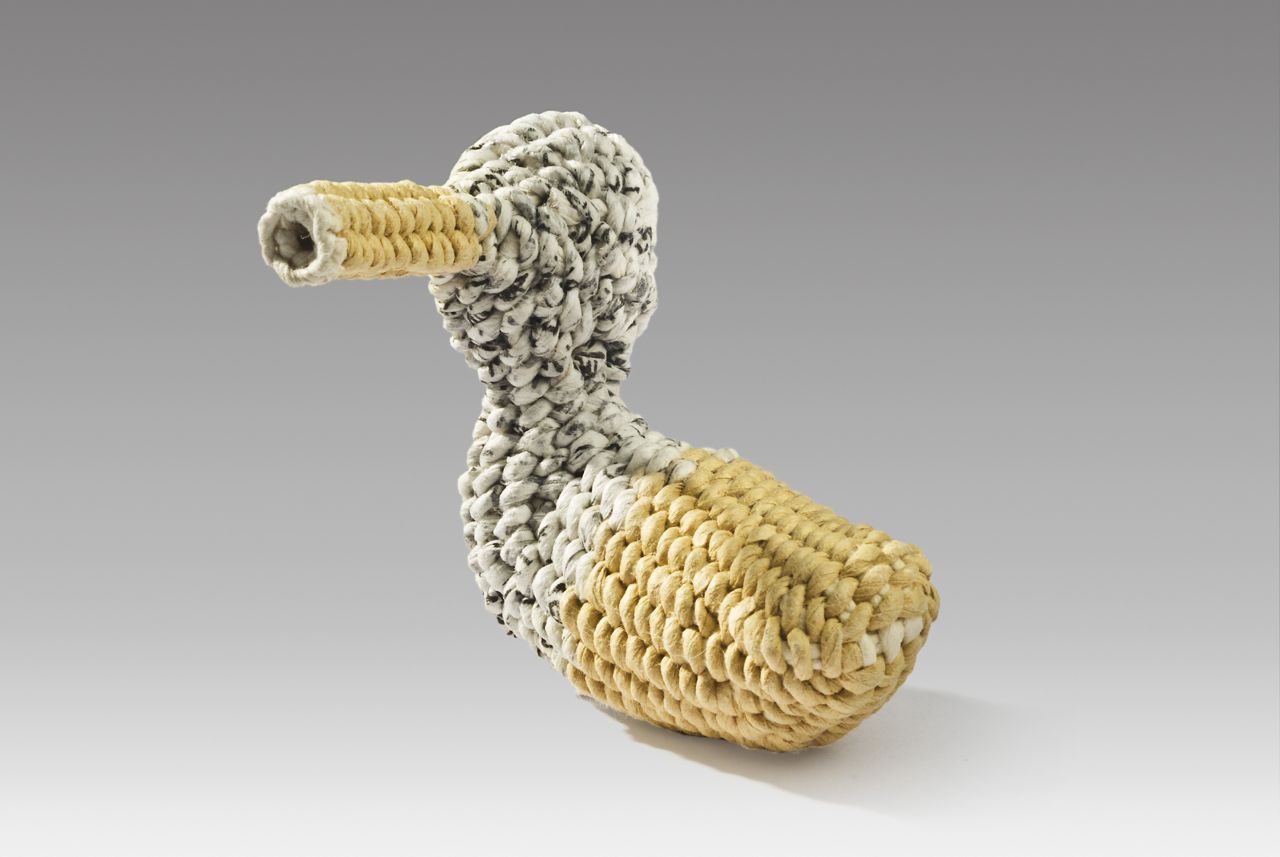 Antique mini duck (2016). Corded and twined hanji. 2.6 x 2.6 x 2.25". Private collection.