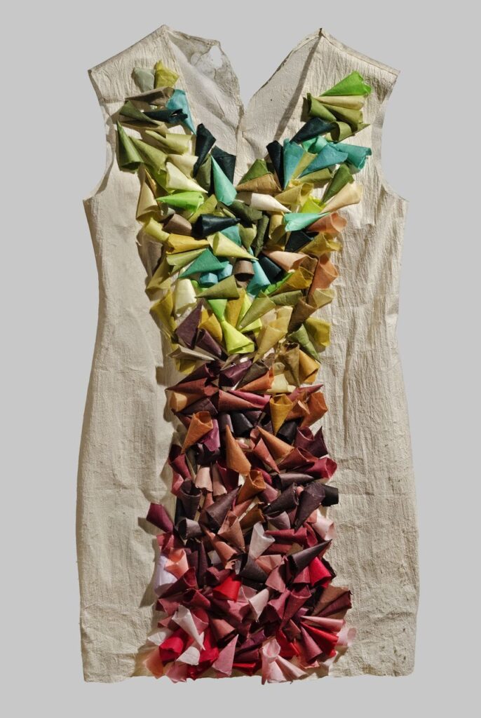 Paper Dress 3 (2012). Hanji. 33 x 17 x 1.5".