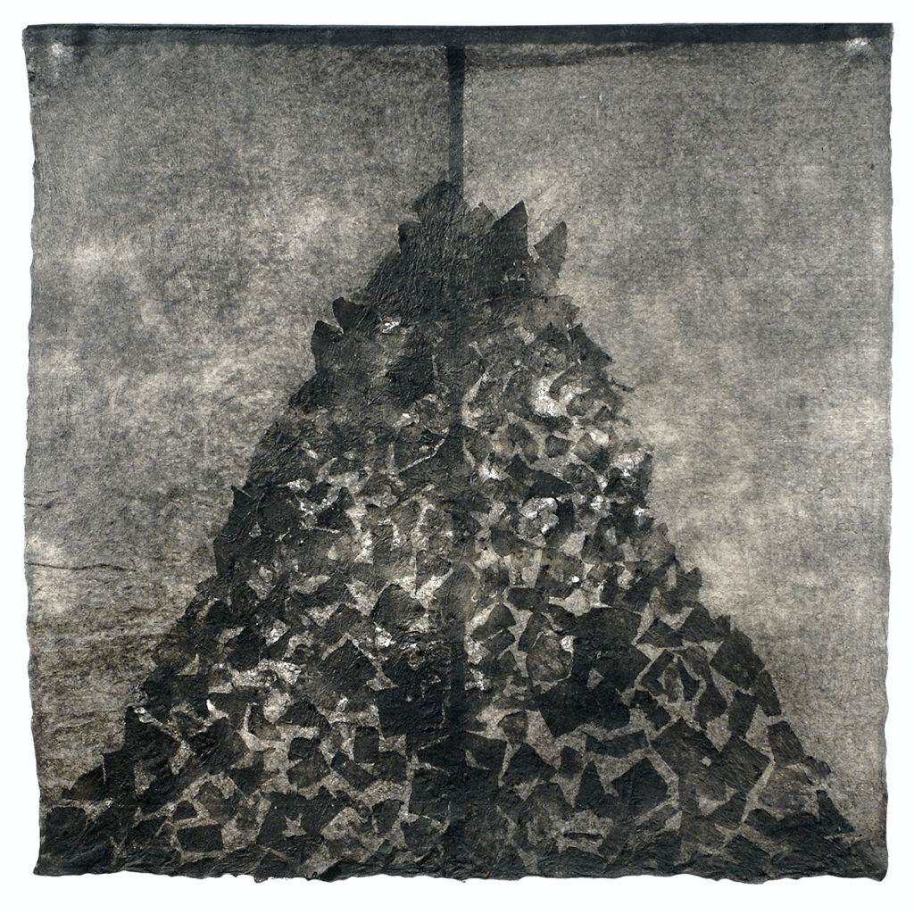Milarepa I (2009). Ink, bark hanji, hanji; 54 x 54".