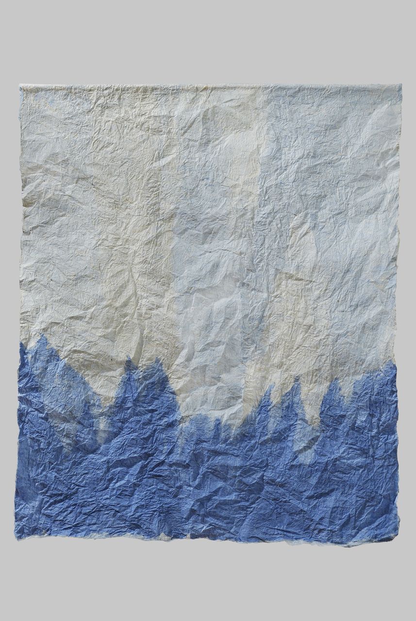 Blue peaks (2011). Felted hanji, 27.5 x 23”. Private collection.