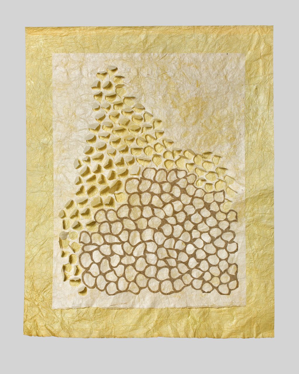 Vacancy study (2014). Pomegranate dye and konjac on hanji, hosta paper. 23.5 x 18.5". Private collection.