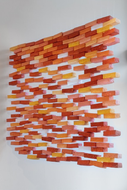 The walls are no defense (2020). Handmade abaca paper, monofilament. 67 x 80”.