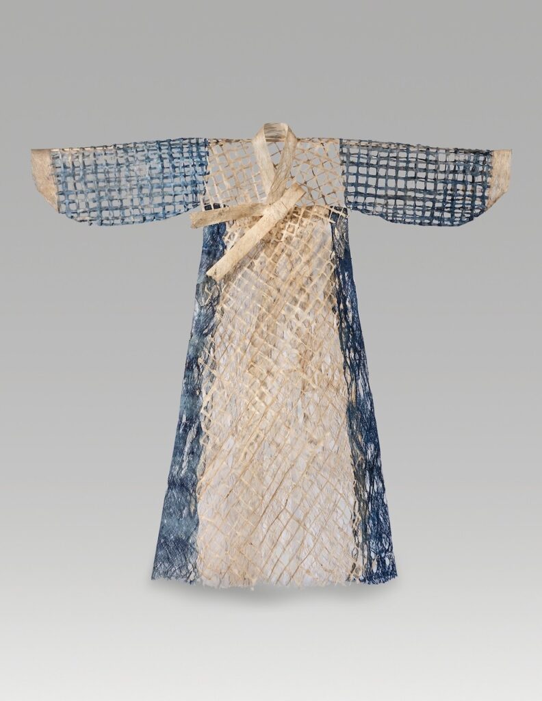 Perennial (2026). Indigo, paper mulberry bark, thread. 57 x 58”